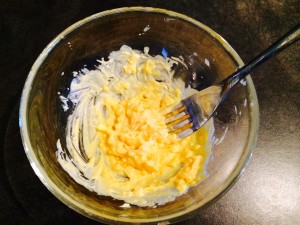 mélange jaunes d'oeuf, mayonnaise