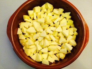 pommes coupées en morceaux
