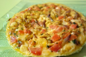 omelette échalotes tomates emmental