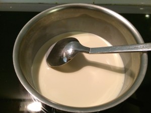 faire bouillir la crème fraîche