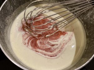 crème anglaise à la fraise