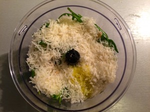 ajout de l'huile d'olive