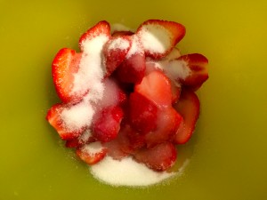 fraises et sucre