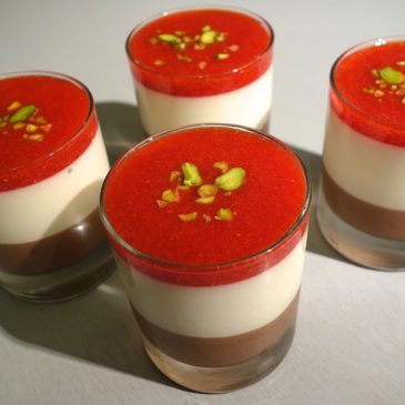 Panna cotta fraises chocolat