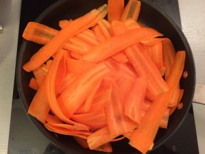 cuisson des tagliatelles de carottes