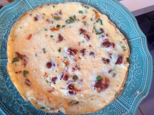 omelette tomates séchées basilic gruyère