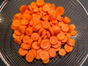carottes coupées en rondelles