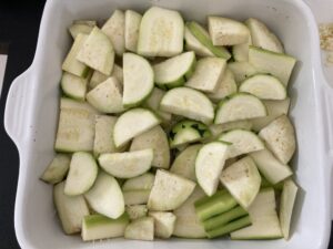 montage du gratin courgettes aubergines