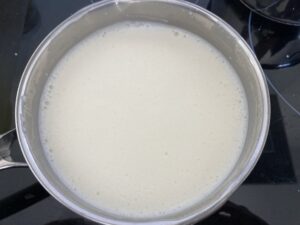 mélange oeuf/crème fraiche lait