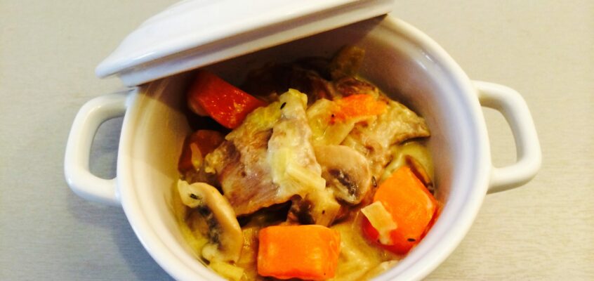 Blanquette de veau carottes champignons poireaux