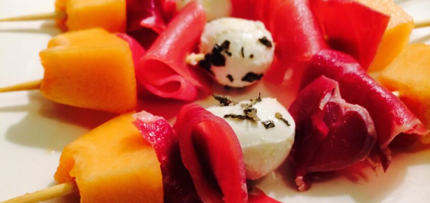 Brochettes melon jambon mozzarella