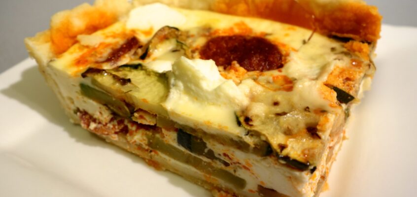 Tarte courgettes ricotta chorizo