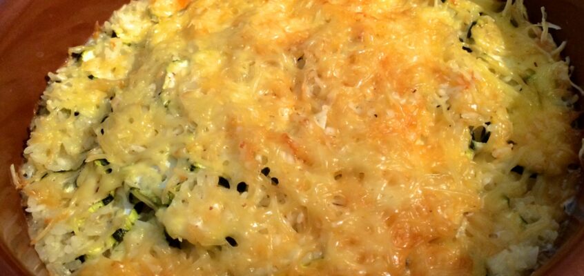Gratin courgettes riz