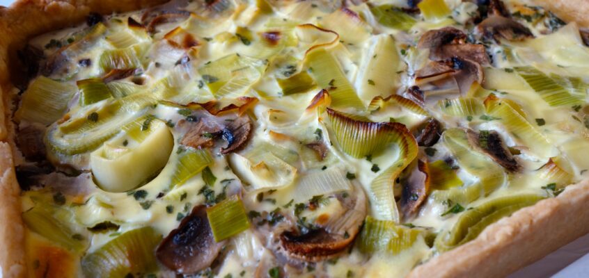 Tarte poireaux champignons