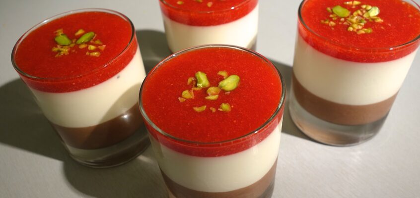 Panna cotta fraises chocolat