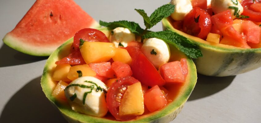 Salade melon pastèque mozzarella