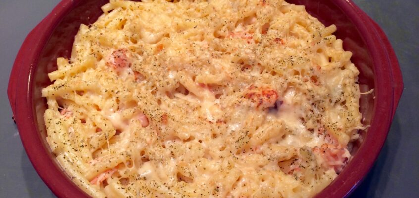 Gratin macaroni saumon origan