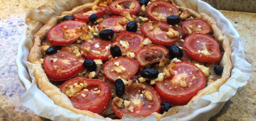 Tarte aubergines tomates feta