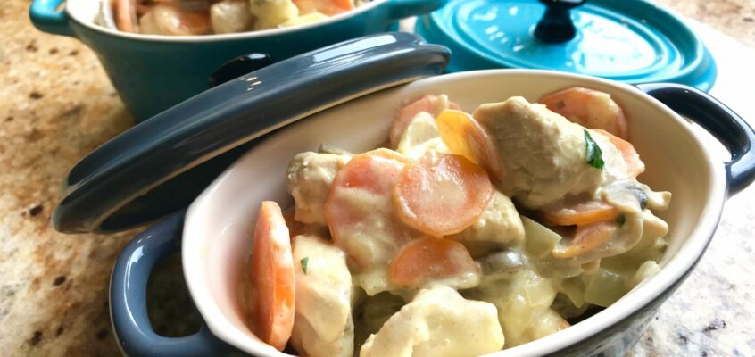 Poulet moutarde carottes champignons