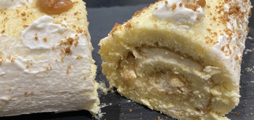 Gâteau roulé pomme caramel beurre salé