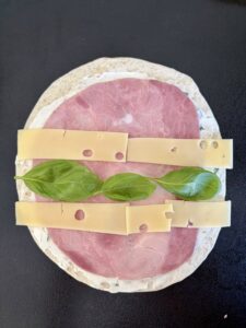 wraps roulés jambon emmental basilic