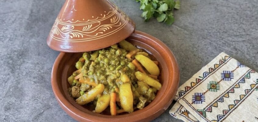 Tajine de veau légumes citron confit olives vertes
