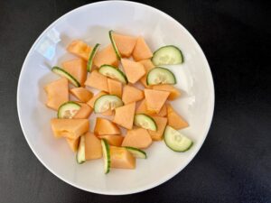 salade melon framboises