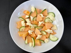 salade melon framboises
