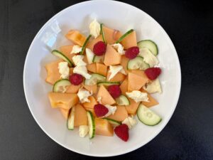 salade melon framboises