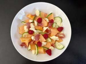 salade melon framboises