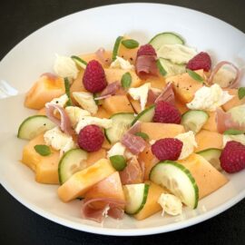salade melon framboises