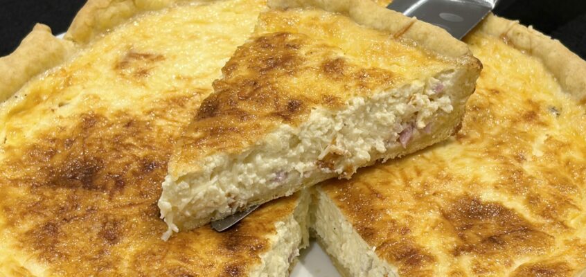 Quiche lardons dés de jambon gruyère