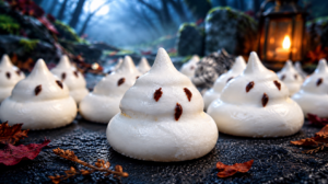 meringues fantômes d'Halloween